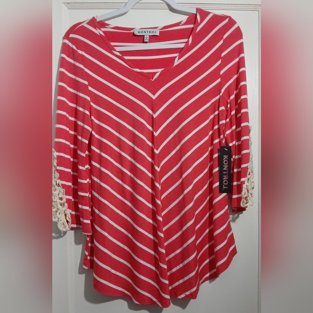 Kontrol Striped Long Sleeve Top NWT